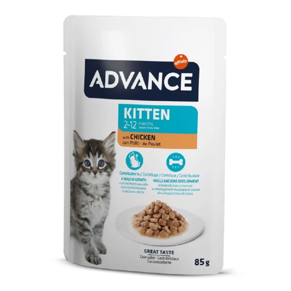 Advance Cat Kıtten Chıcken Wet Pouch 85Gr