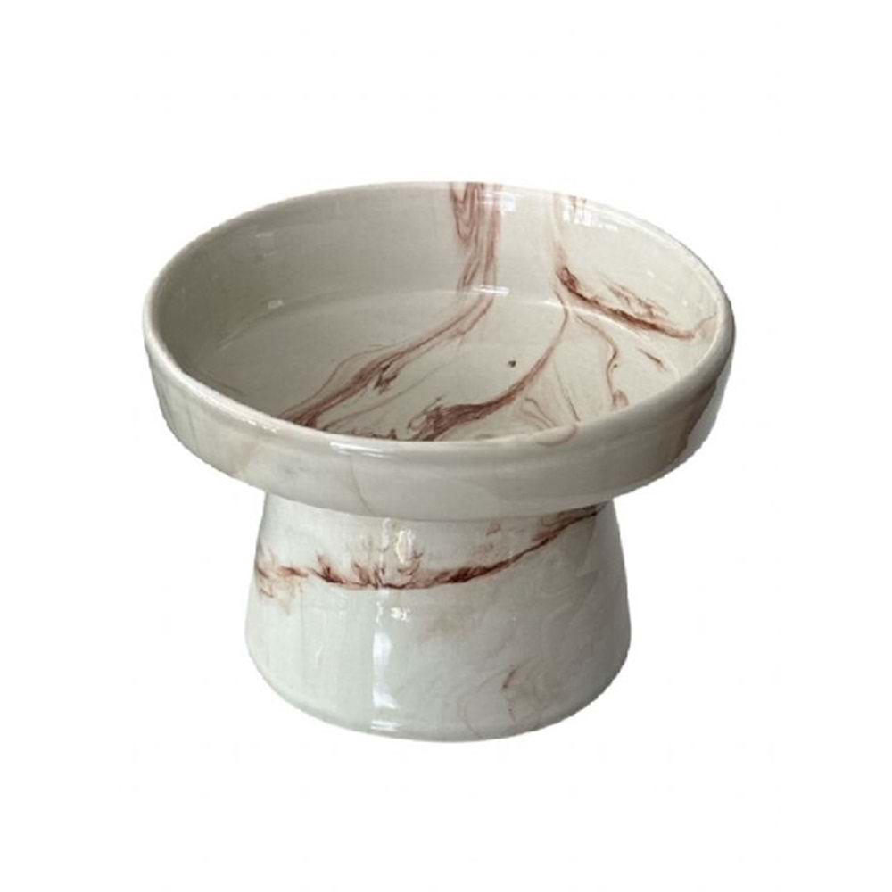 Ayaklı Mama Kabı Seramik Pembe