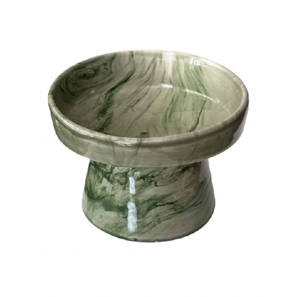 Ayaklı Mama Kabı Seramik Yeşil