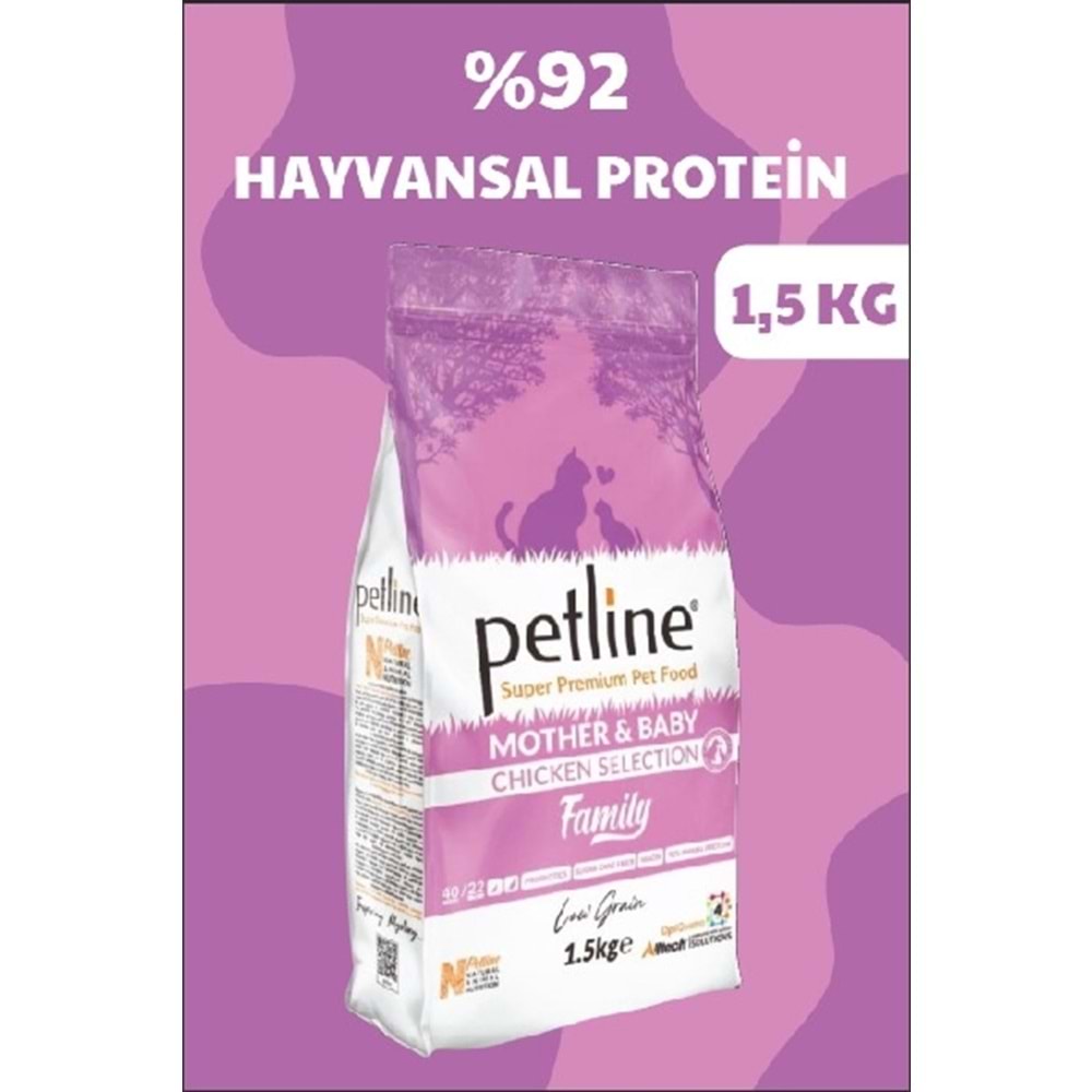Petline S. P. Yavru Ve Anne Kedi Maması Tavuklu 1.5 Kg Family
