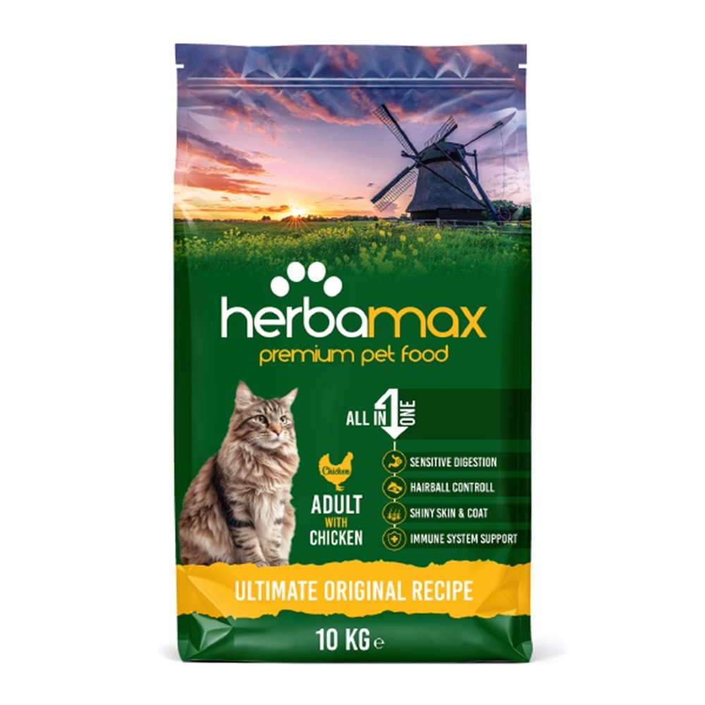 Herbamax P. Yetişkin Kedi Maması Tavuk Etli 10 Kg