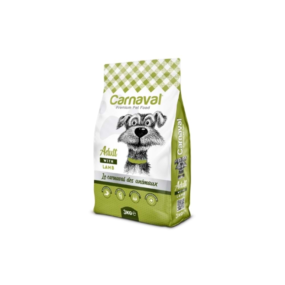 Carnaval Premium Yetişkin Köpek Maması Kuzu Etli 3 Kg