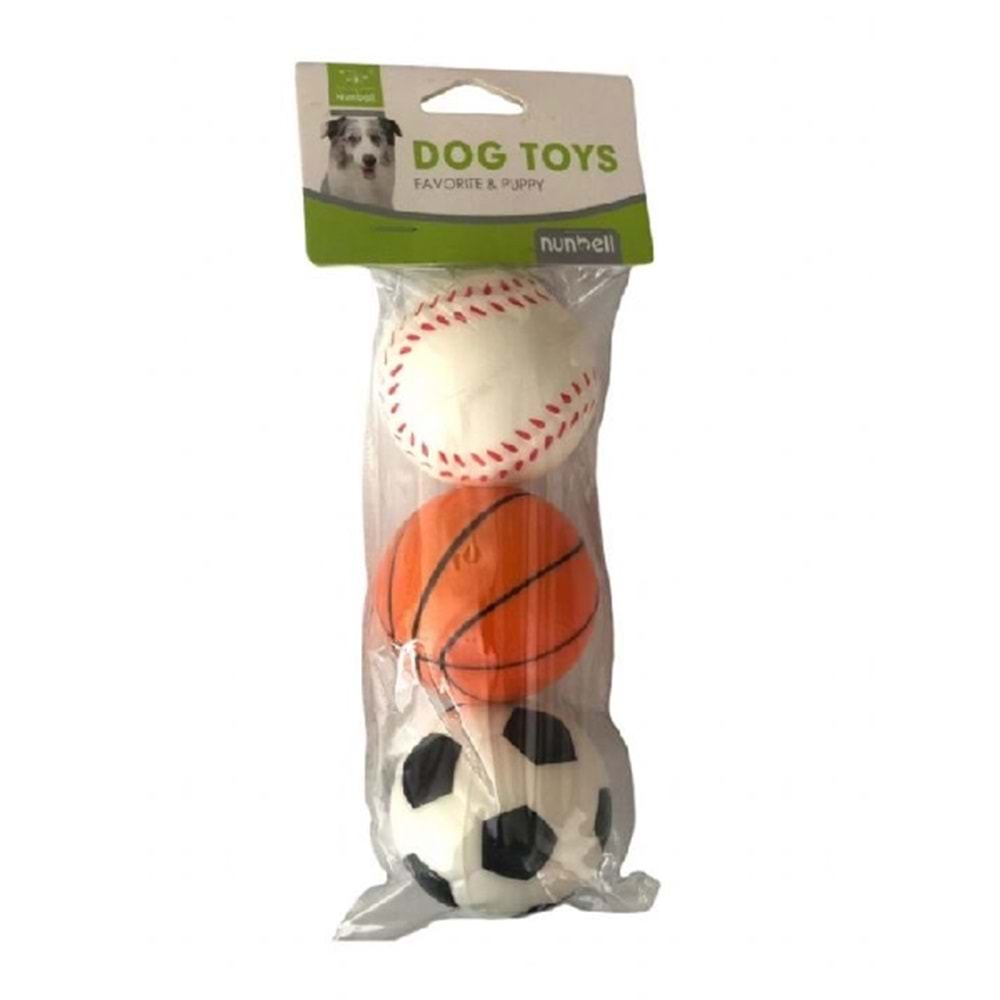 Nunbell Köpek Lateks Top 3'Lü