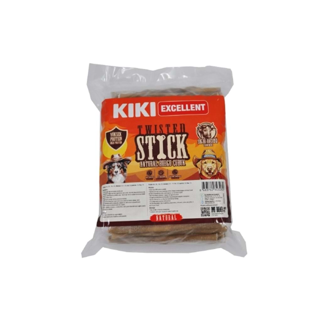 Kiki Excellent Naturel Burgu Çubuk Sığır Derisinden 100Lü Paket