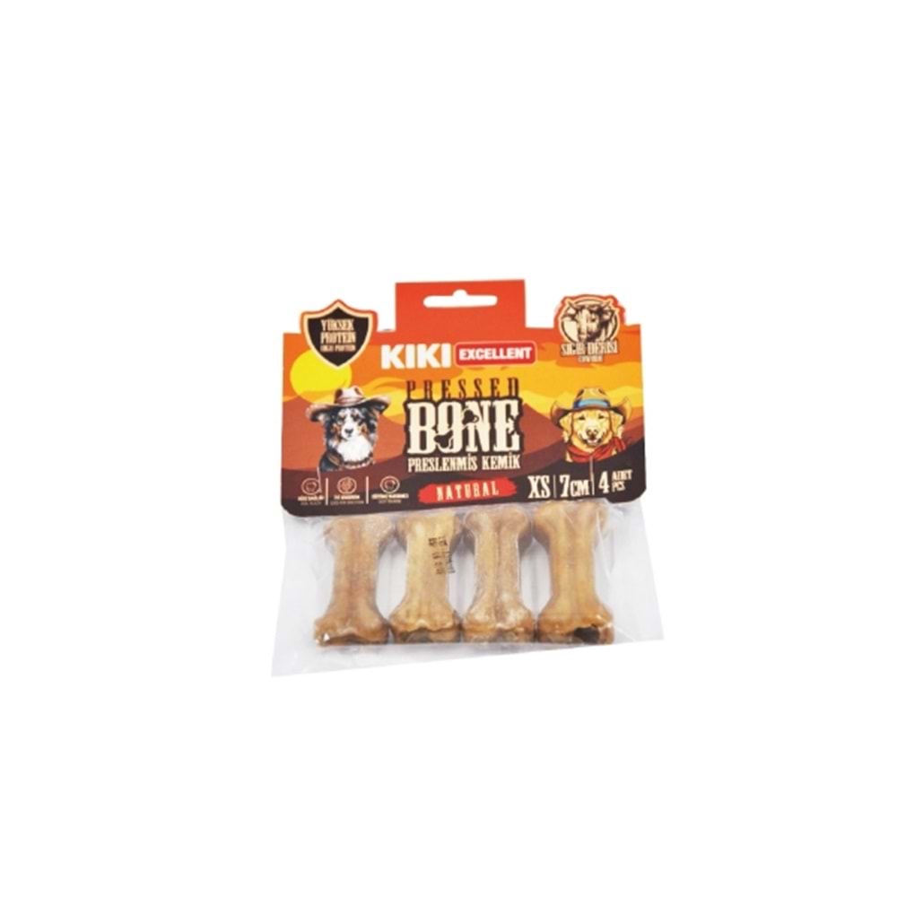 Kiki Excellent Naturel Pres Kemik Sığır Derisinden 4Lü Paket 7 Cm