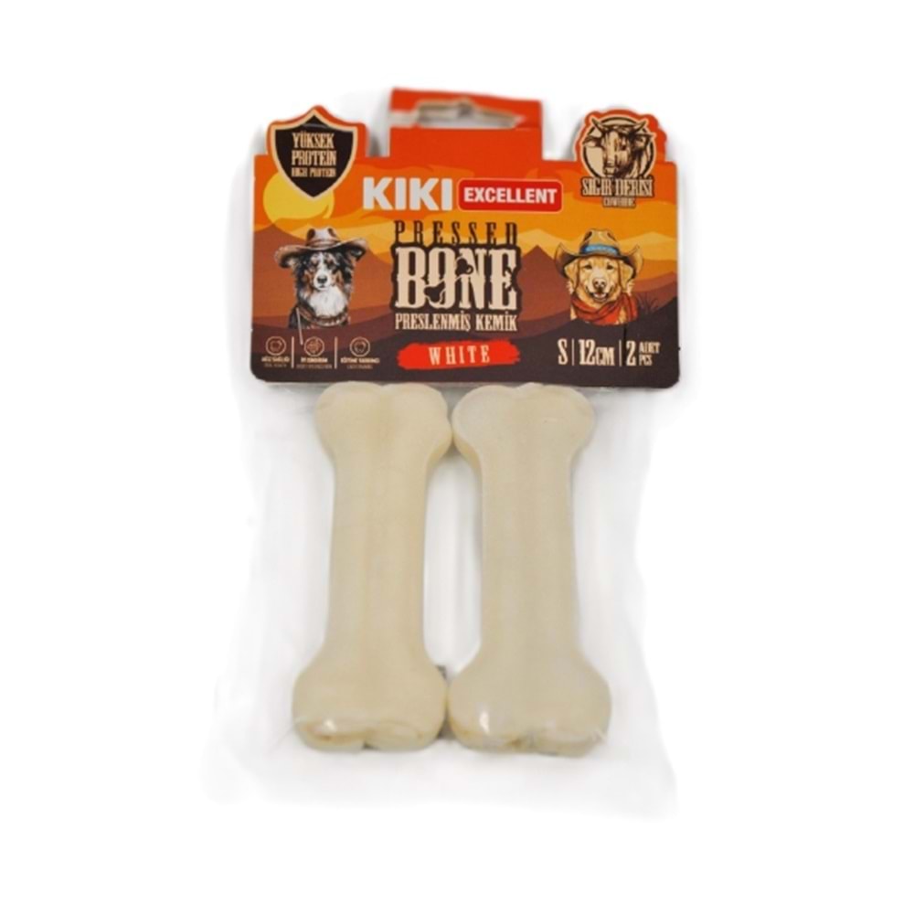 Kiki Excellent Beyaz Pres Kemik Sığır Derisinden 2Li Paket 12Cm