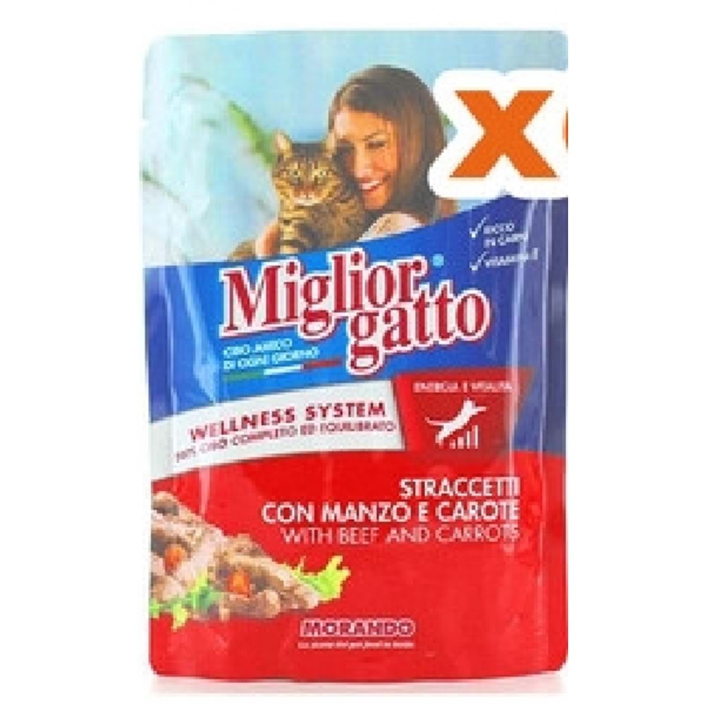 Miglior Gatto Biftekli Havuçlu Yaş Kedi Maması 100 Gr