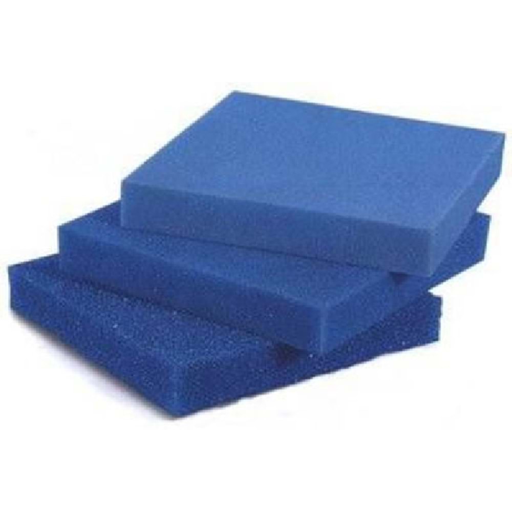 Akvaryum Filtre Süngeri Kalın Gözenekli Mavi 10 PPI 50x25x5 cm.