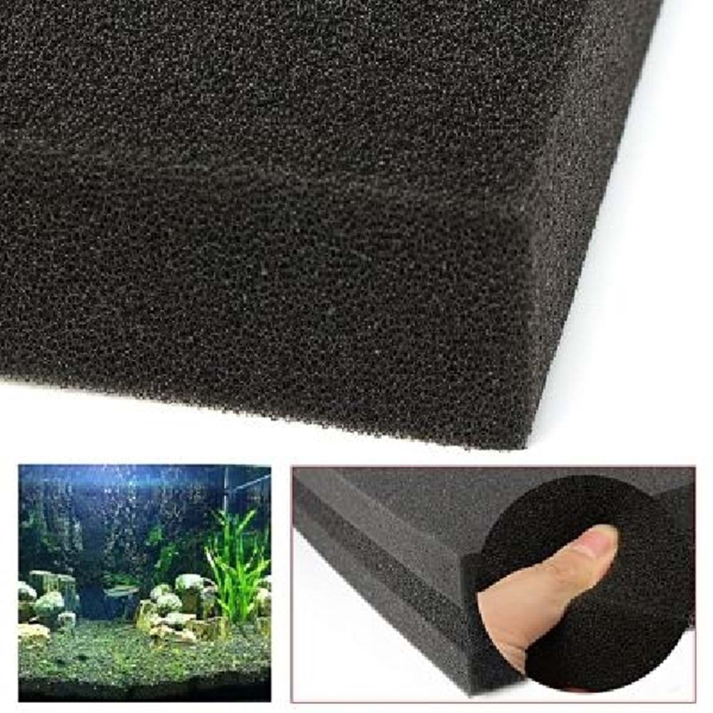 Filtre Süngeri İnce Gözenekli Siyah 30 PP 50x40x5