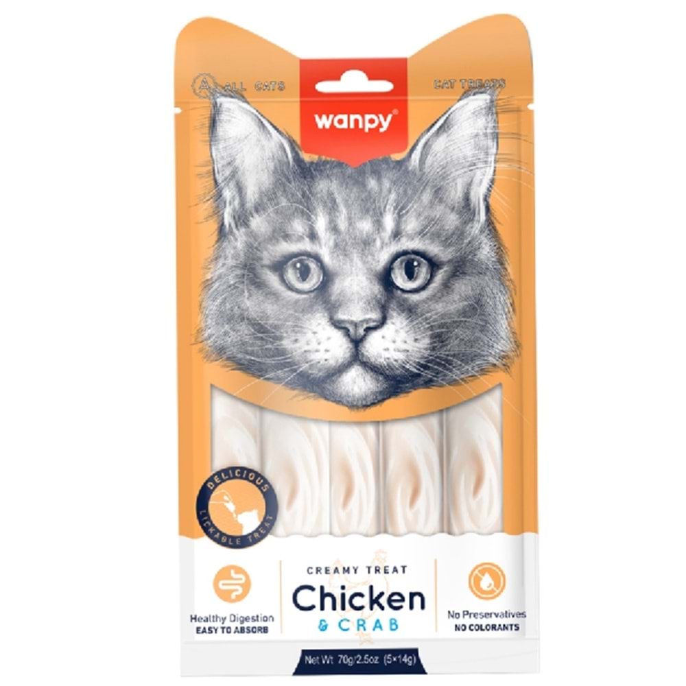 Wanpy Cat Creamy Treats Chıcken-Crab