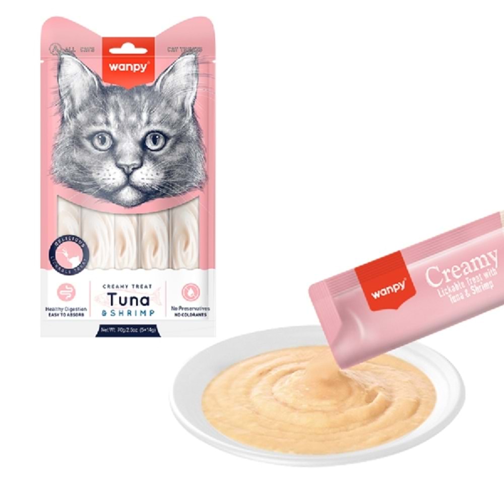 Wanpy Cat Creamy Treats Tuna-Shrımp