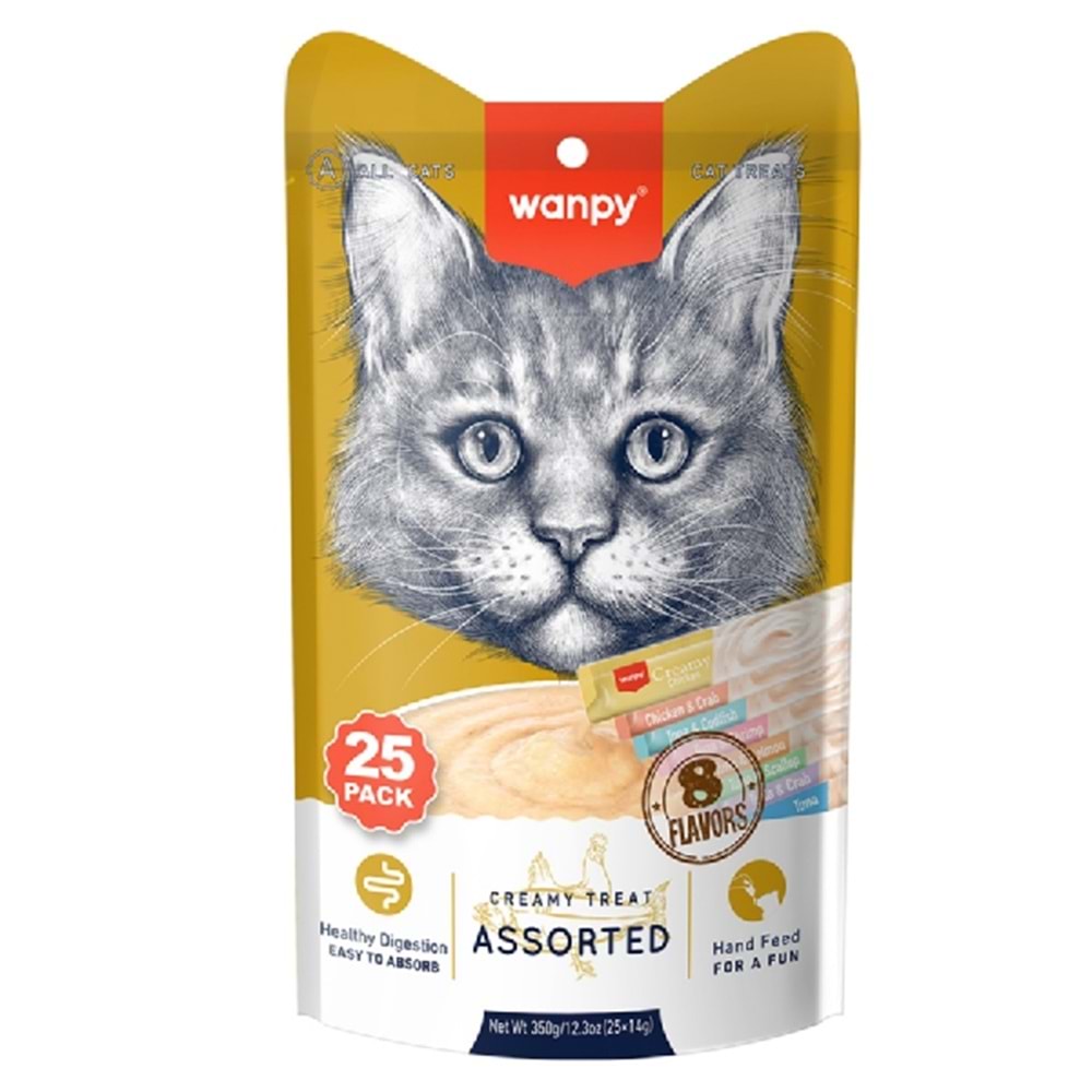 Wanpy Cat Creamy Treat Assorted 25Li