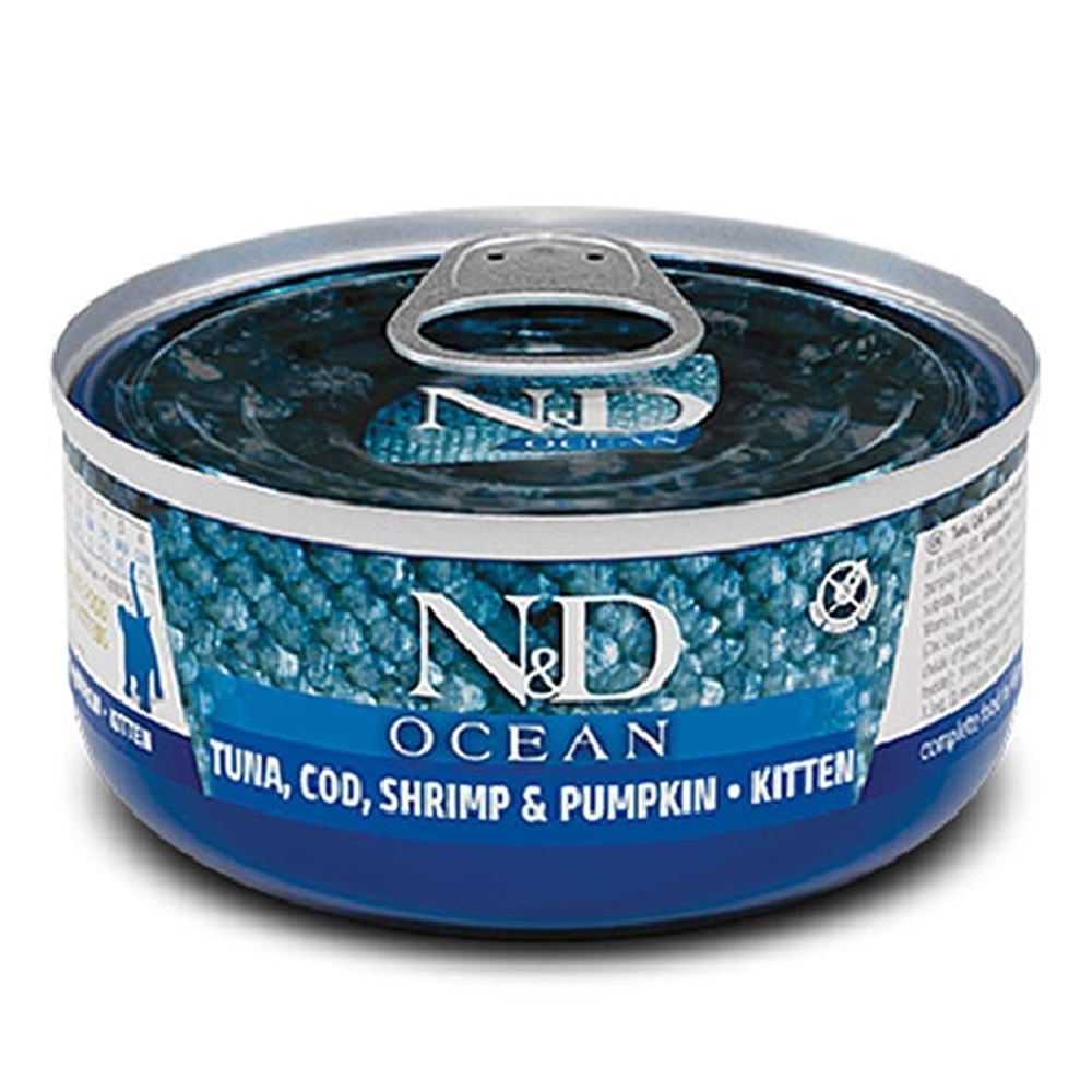 CAT OCEAN TUNA, SHRIMP&PUMPKIN KITTEN 70 GR