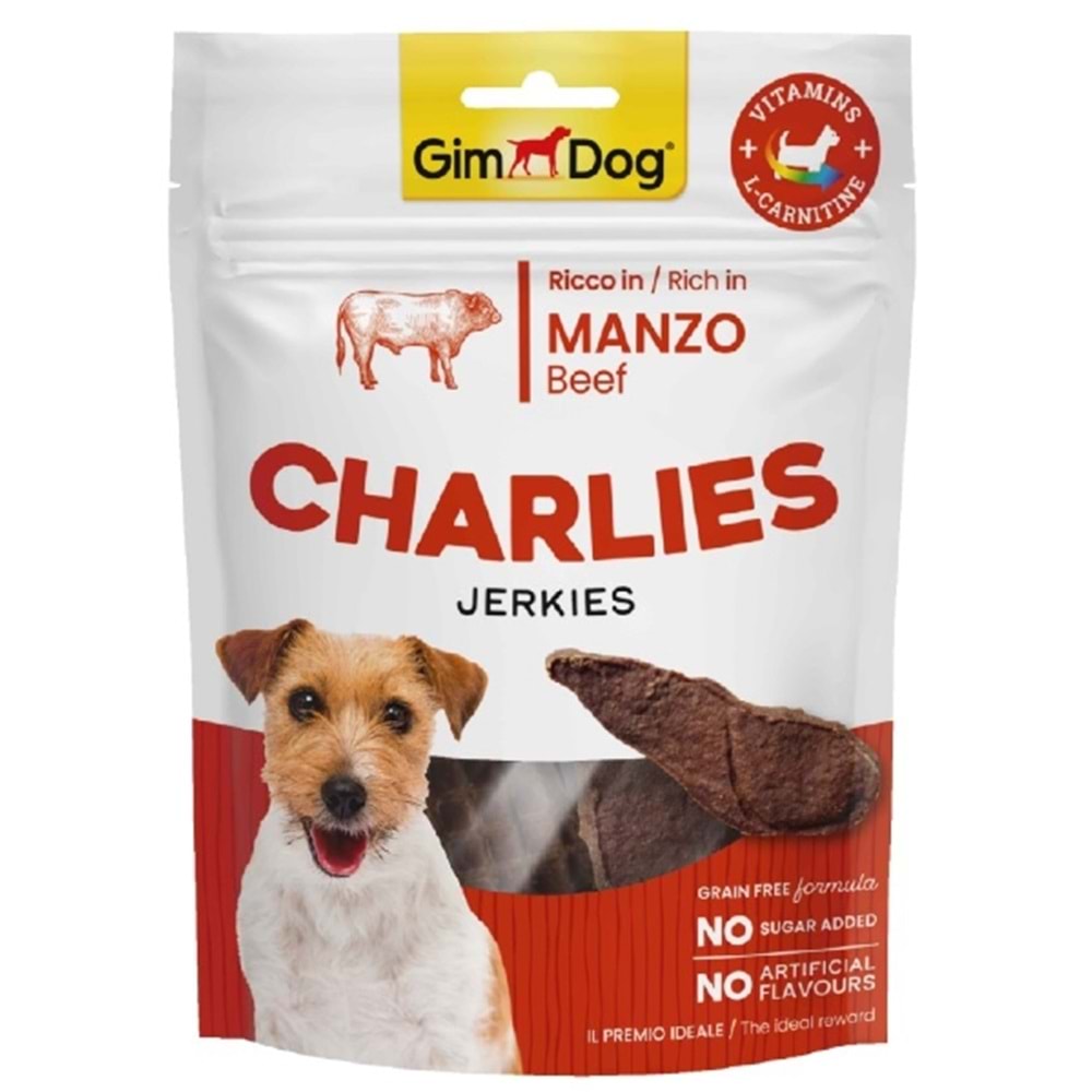 Gimdog Köpek Ödül Charlies Jerkies Sığır Etli 70 Gr