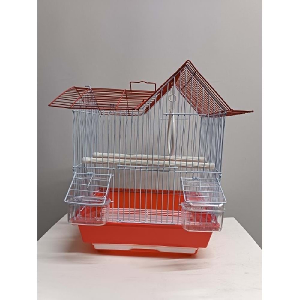 Pet360 Veridian Kuş Kafesi İthal Tek Kapı Çift Yemlik 35X28X45 W408