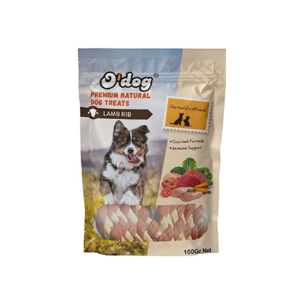 O Dog Kuzu Sargılı Çubuk Köpek Ödülü 100 Gr Dt5086