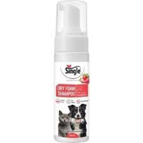 Single Kedi Ve Köpekler İçn Kuru Köpük Şampuan Çilekli 200Ml