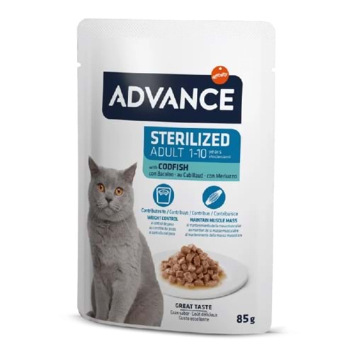 Advance Cat Sterılızed Codfısh Wet Pouch 85Gr
