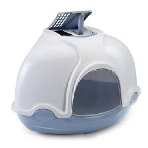 Imac Gınger Kapalı Köşe Kedi Tuvaleti Gri/Beyaz 52X52X44,5Cm