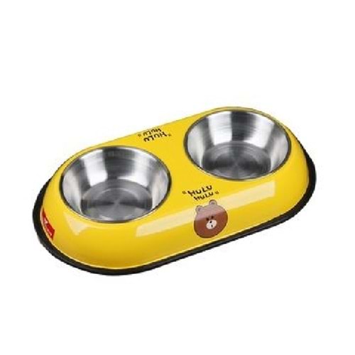 MAXI LİFE İKİLİ ÇELİK MAMA KABI 34,5cm