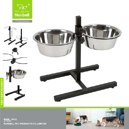 Nunbell İkili Çelik Mama Kabı 20Cm