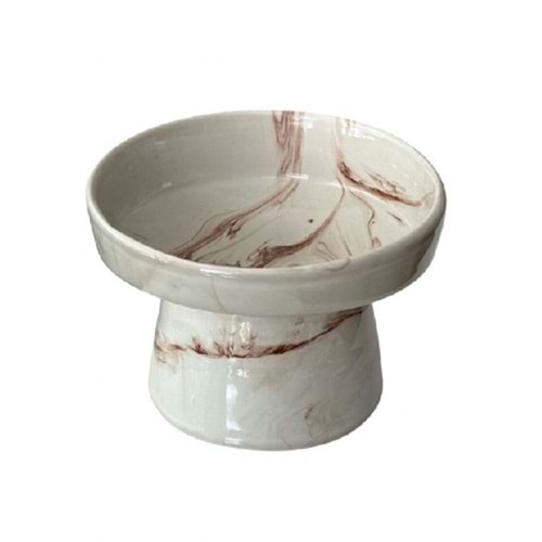 Ayaklı Mama Kabı Seramik Pembe