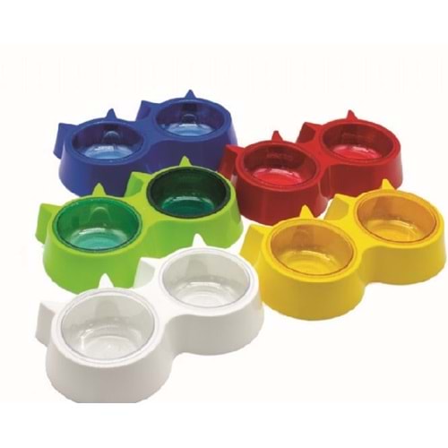 Kedi Kulaklı İkili Mama Kabı