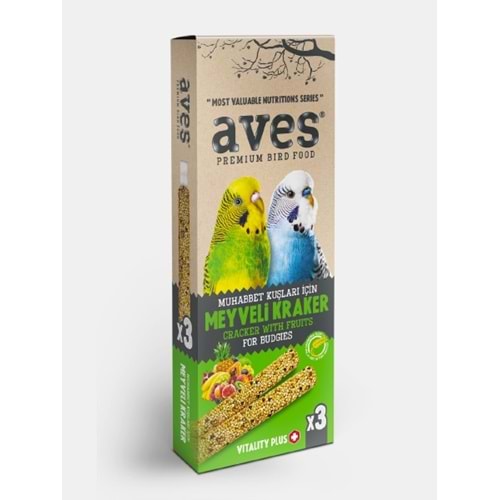 Aves Premium Muhabbet Krakeri Meyveli 3Lü Paket
