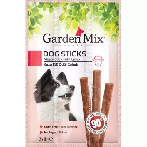Gardenmix Kuzu Etli Köpek Stick Ödül 3*11G