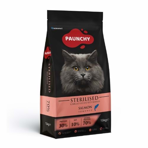 Pouncy Somonlu Kısırlaştırılmış Yetişkin Kedi Maması 15 Kg