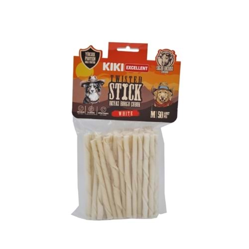 Kiki Excellent Beyaz Burgu Kemik Sığır Derisinden 50Li Paket