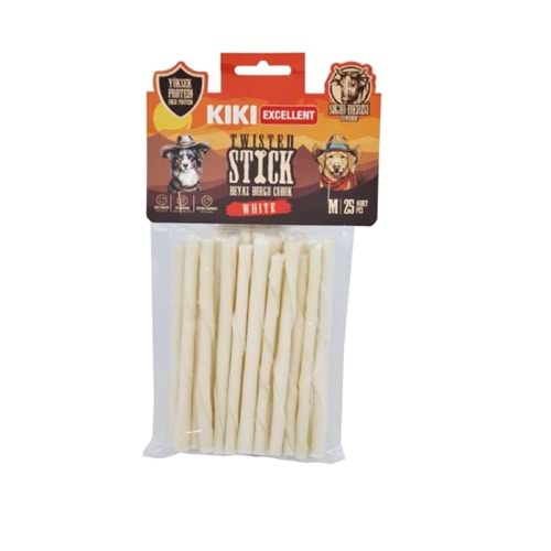 Kiki Excellent Beyaz Burgu Kemik Sığır Derisinden 25Li Paket