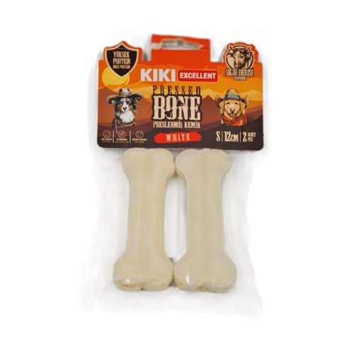 Kiki Excellent Beyaz Pres Kemik Sığır Derisinden 2Li Paket 12Cm