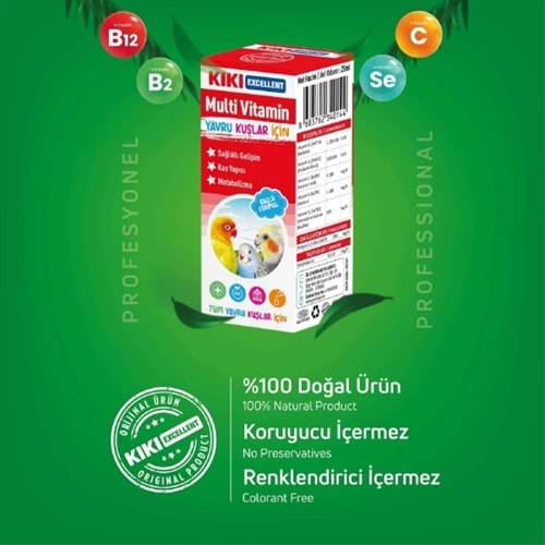 Kiki Excellent Multi Vitamini - Yavru Kuşlar İçin