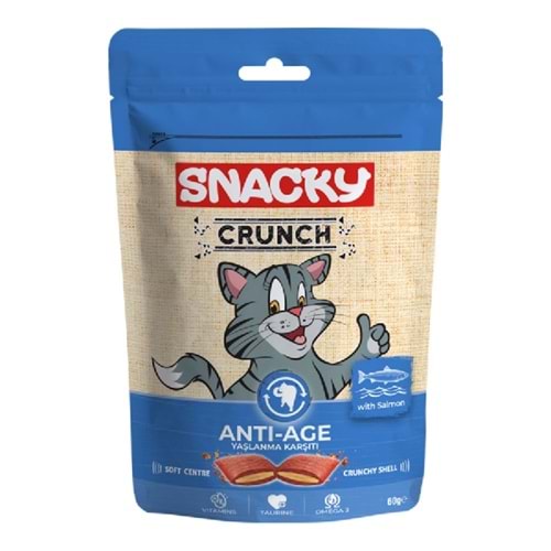 Snacky Crunch Ödül Kedi Antı-Age Somonlu (Yaşlamma Karşıtı)