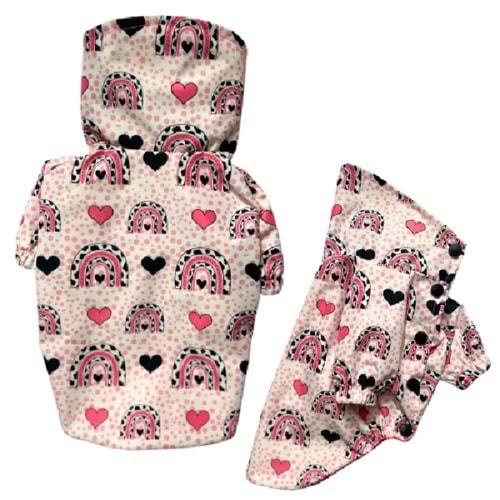 Pınk Cow- Waterproof Su Geçirmez Yağmurluk ( Penye Astarlı )