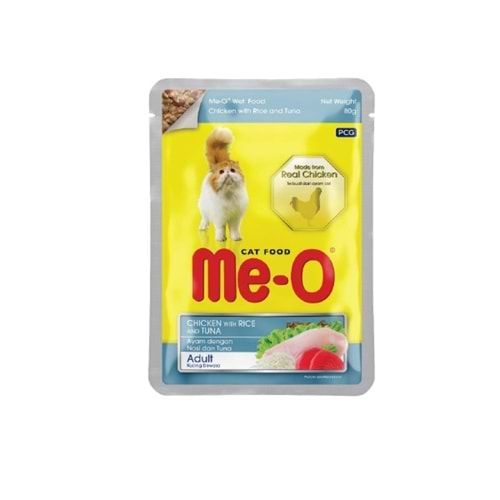 Me-O Tavuklu İle Pirinç Ve Ton Balıklı Yaş Mama 80 Gr