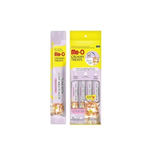 Me-O Creamy Yavru Kedi Ton Balıklı- Keçi Sütlü Ödül 4X15 Gr